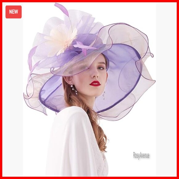 Organza Derby Hat with Flower Fascinator for Weddings Tea Parties